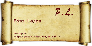 Pósz Lajos névjegykártya